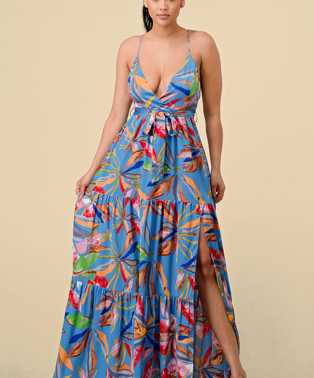 Long Floral Printed Maxi Dress